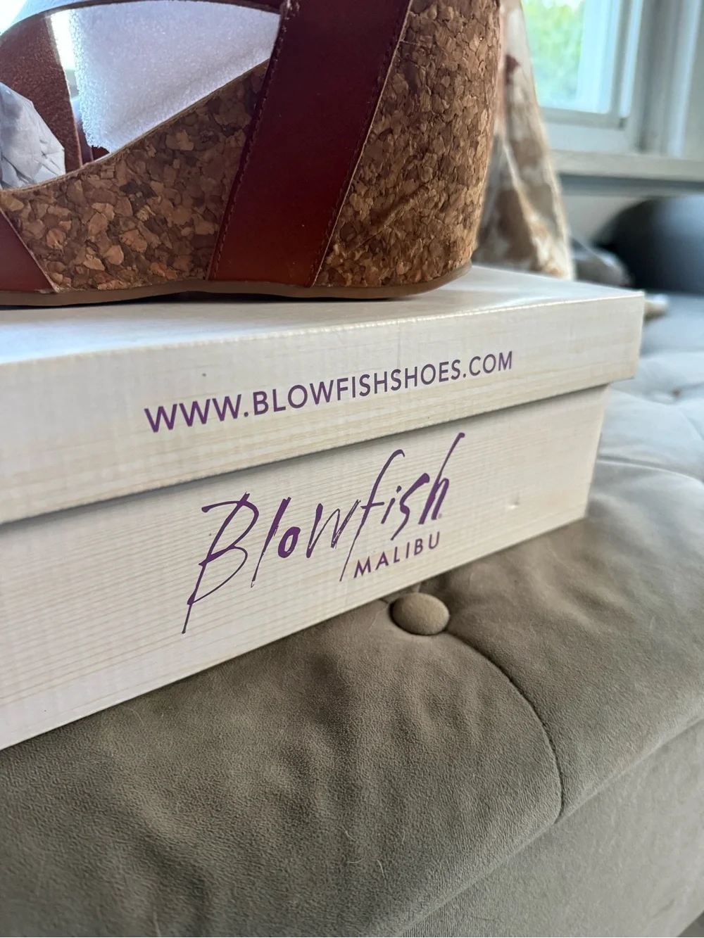 Blowfish Malibu Brown Cork Wedge Sandals